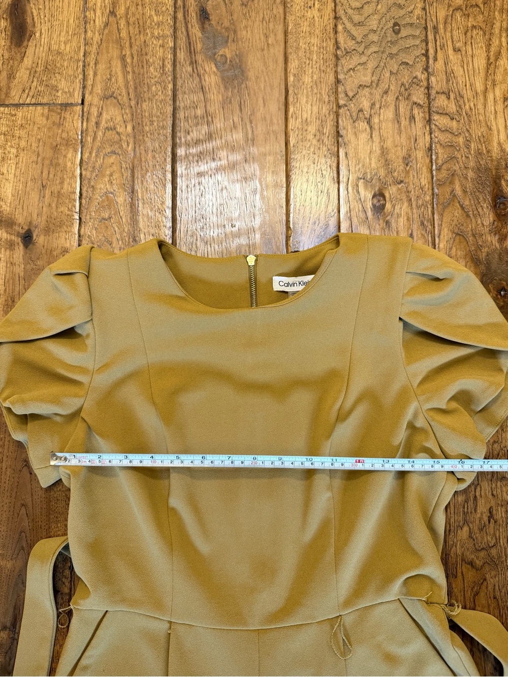 Jumpsuit Mustard Yellow Size Medium 6 to 8 Belted Tailored Fit Work Office Chic - Picture 11 of 12